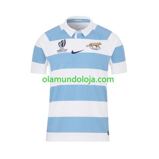 Camisola Rugby Argentina Homem Equipamento Primeiro RWC 2023 Manga Curta
